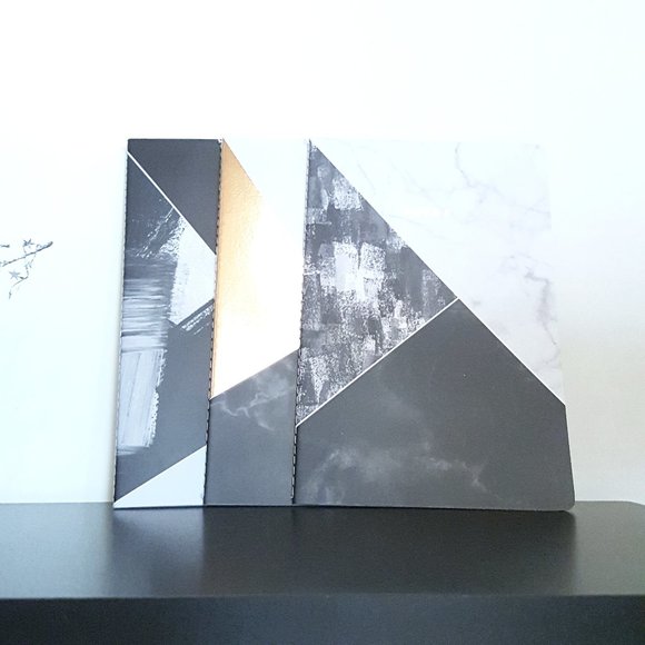 2/$20 Lined Softcover Notebooks Marble Geometric Set of 3 - Picture 1 of 14
